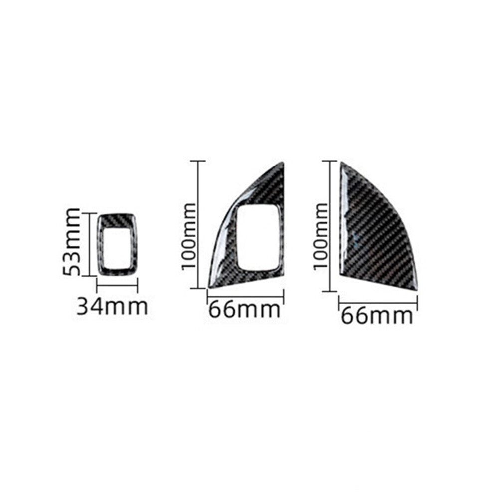 3Pcs Carbon Fiber Interior Trunk Release Cover Trim for BMW X1 F48 2016-2018