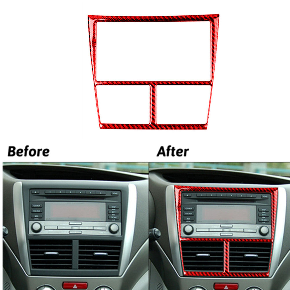 Red Carbon Fiber Ccenter Console Cover Trim for Subaru Forester 2009-2013 Type A