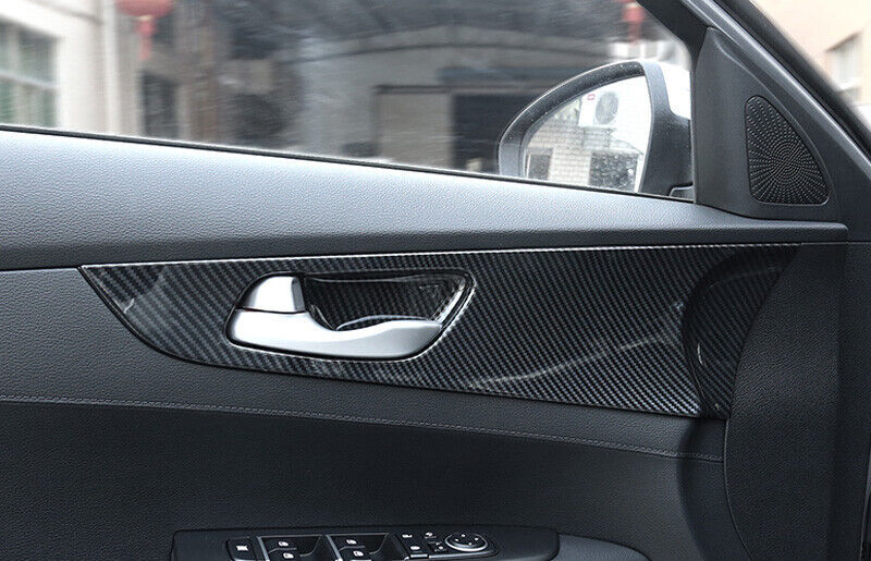 for Kia Forte 2019-2022 Carbon Fiber Inner Door Handle Bowl Frame Molding Trim
