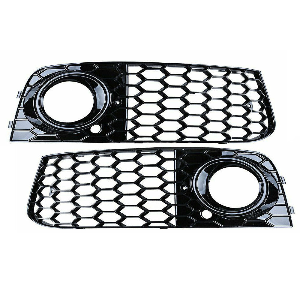 2-piece front fog light grille grille cover for 09-12 for Audi A4 B8 honeycomb RS4