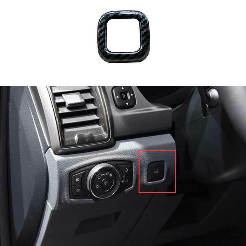 for Ford Ranger 2015-2023 Carbon Fiber Engine Hood Switch Button Cover Trim 1PCS