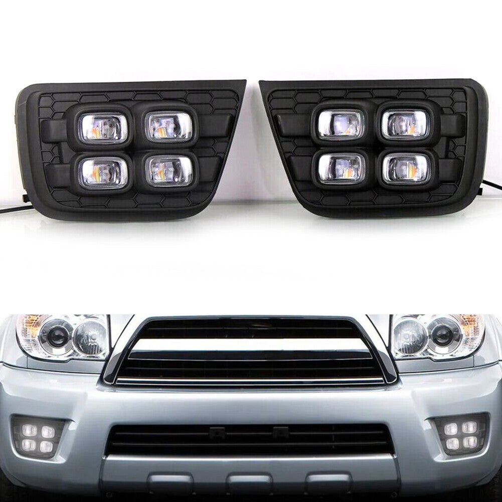 1Pair LED DRL Daytime Running Light Fog Lamp Fit for Toyota 4Runner 2006-09 Assy
