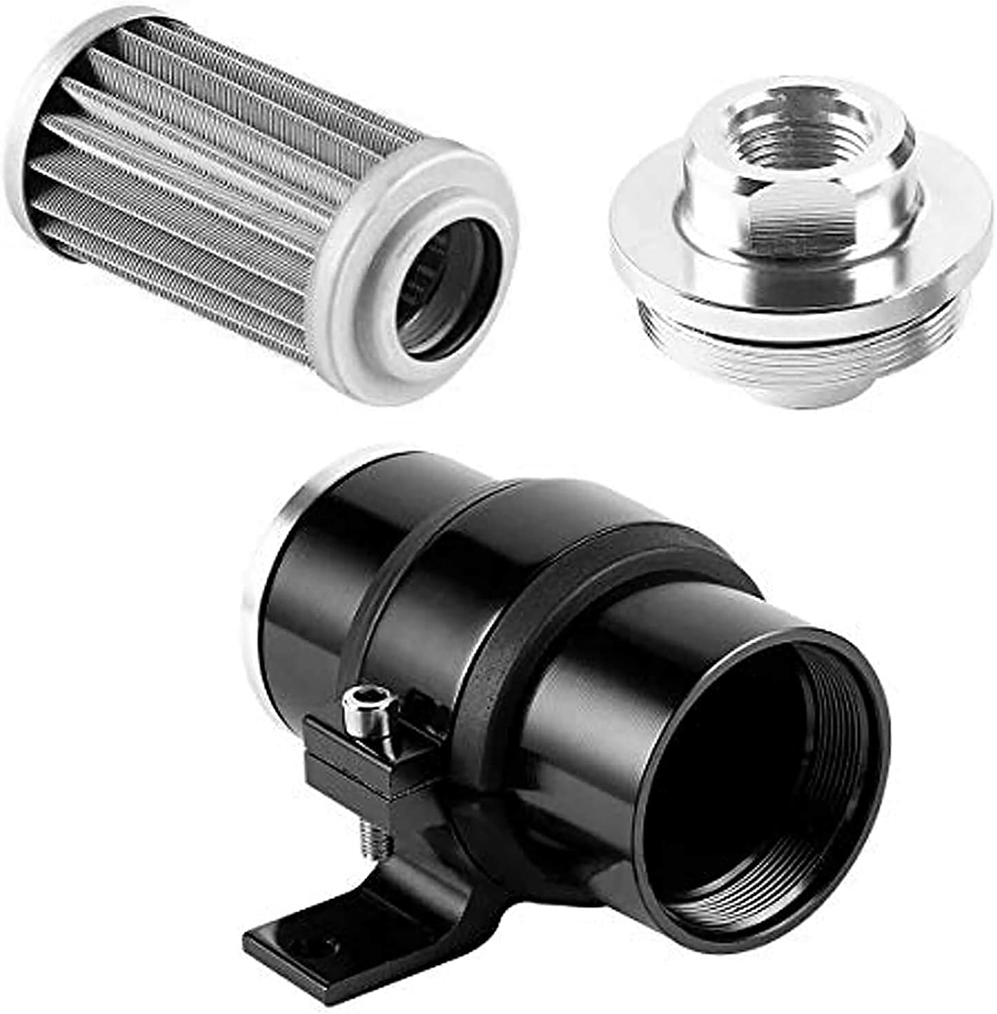 Fuel filter mounting aluminum straight-through bracket, high-flow turbo 6AN 8AN 10AN adapter