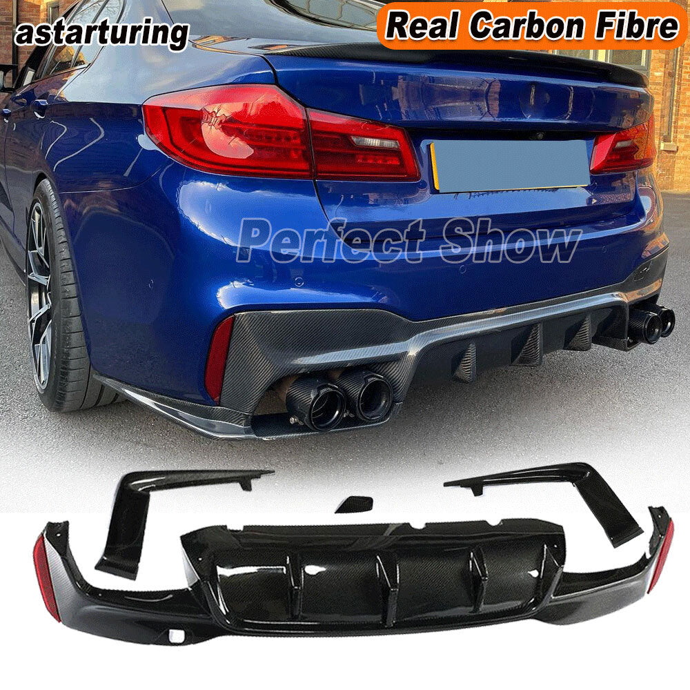 Fit for BMW G30 G38 M-SPORT 2018-22 REAL CARBON Rear Bumper Diffuser Spoiler Lip