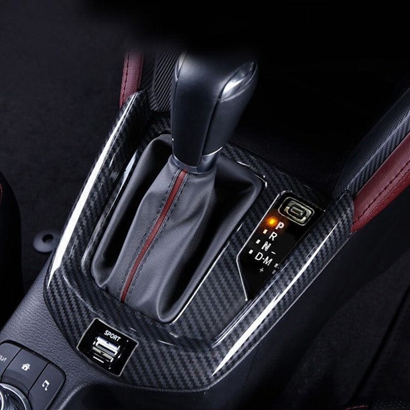 RHD Carbon Fiber Gear Shift Panel Cover For 2015-2024 for Mazda 2 Accessories Parts