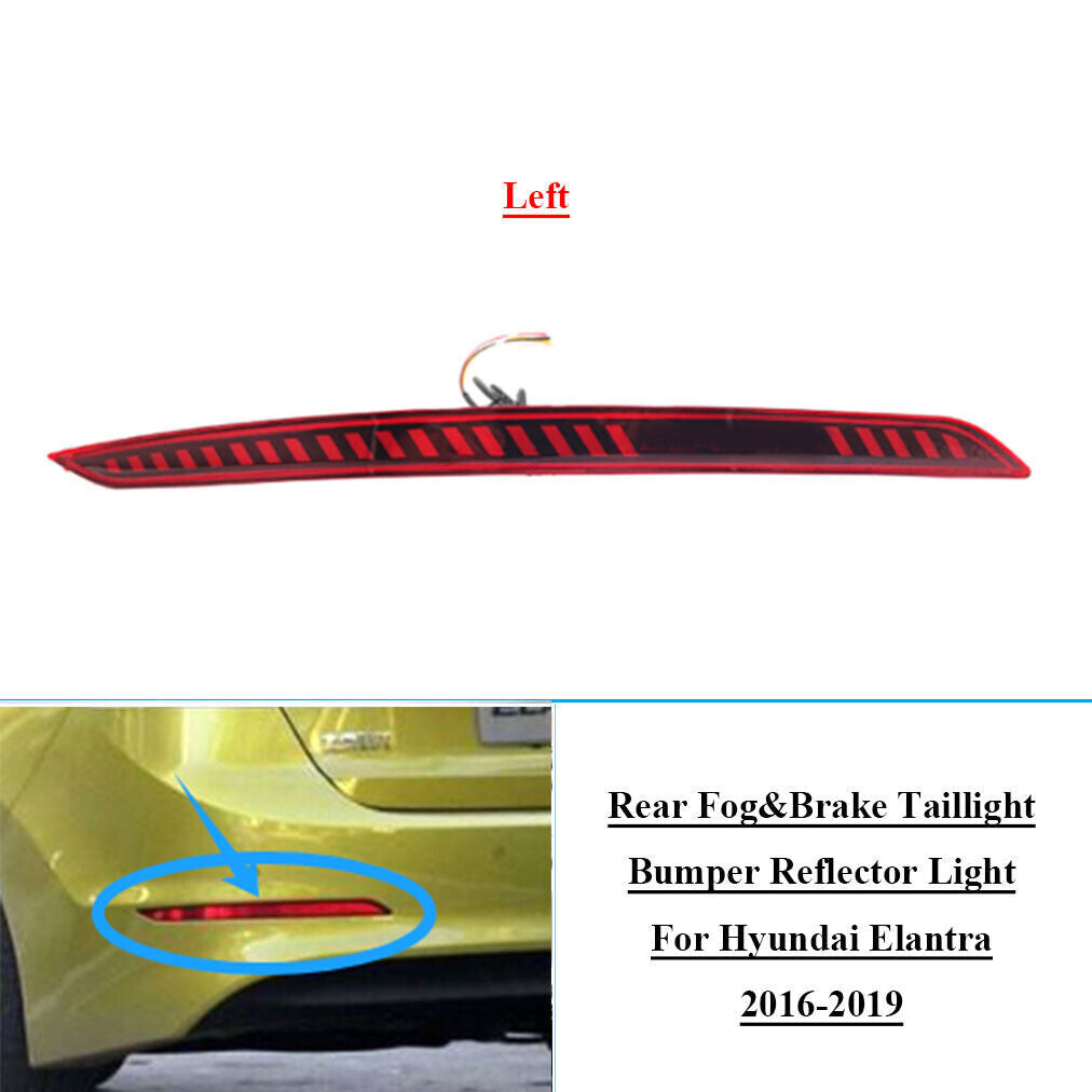 LED Rear Brake Taillight Bumper Reflector Light for Hyundai for Elantra 16-20 Left