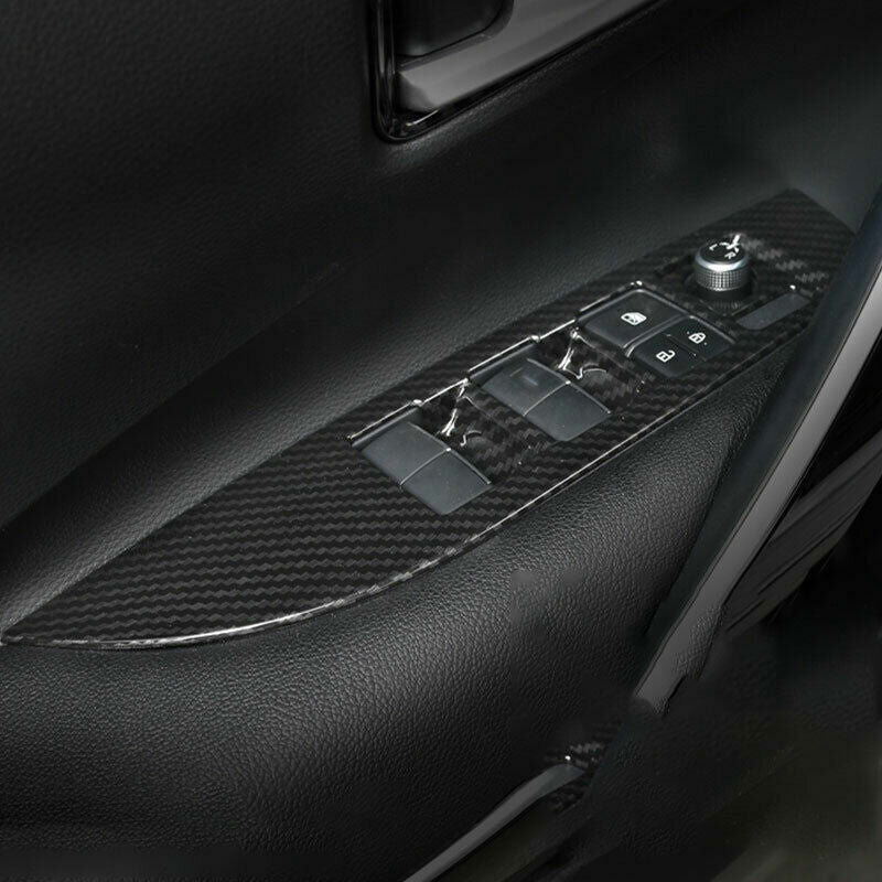 4P Carbon Fiber Window Lift Panel Switch Cover Trim for Toyota for Corolla 2019-2023