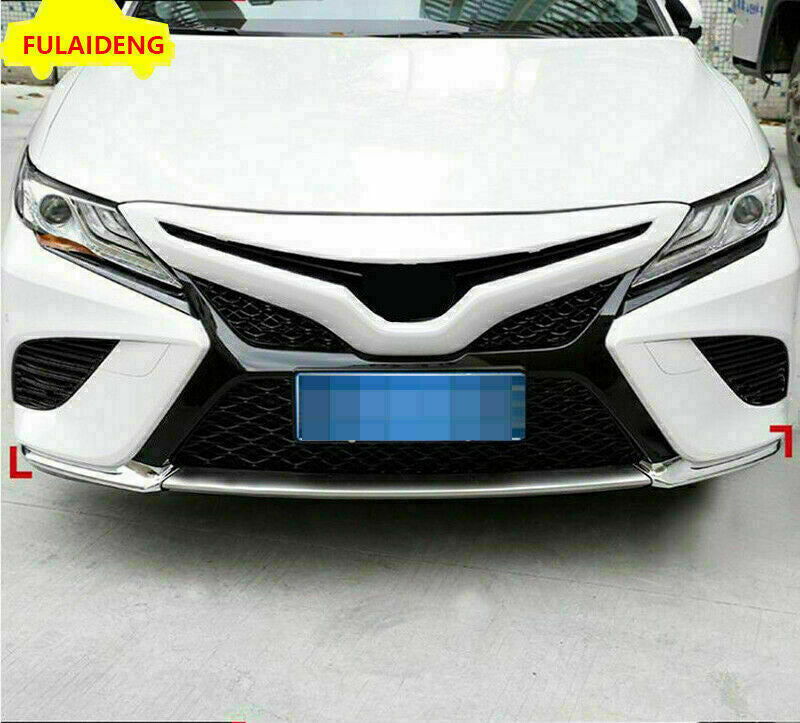 2X for Toyota for Camry SE XSE 2018-2020 Chrome Front Bumper Guard Corner Lip Cover