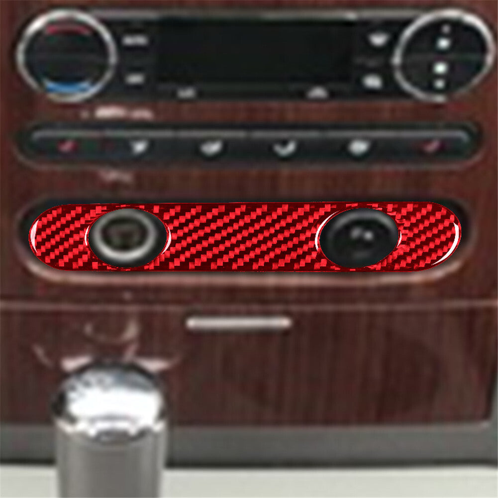 Red for Ford F-150 FX4 Red Carbon Fiber Cigarette Lighter Panel Interior Trim B