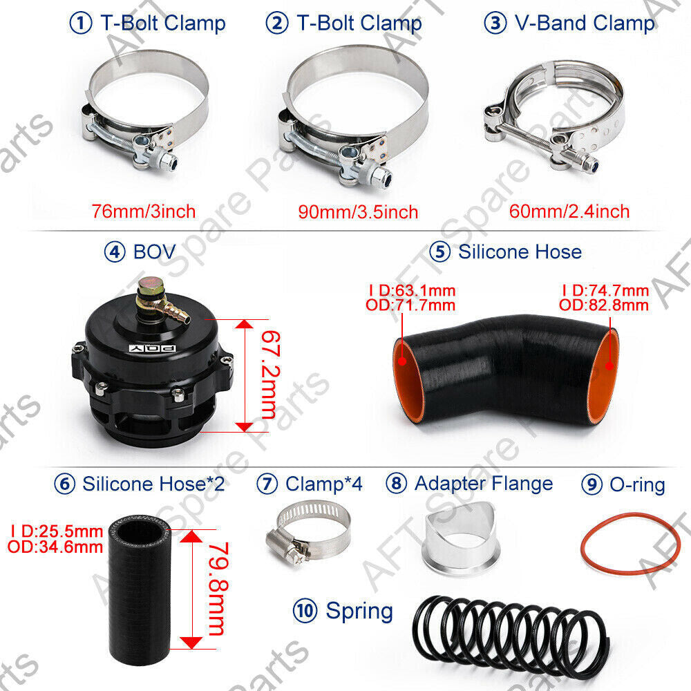 Intake Turbo Charge Pipe 50MM BOV Kit for BMW N54 E60 E61 E88 E82 135i 535i