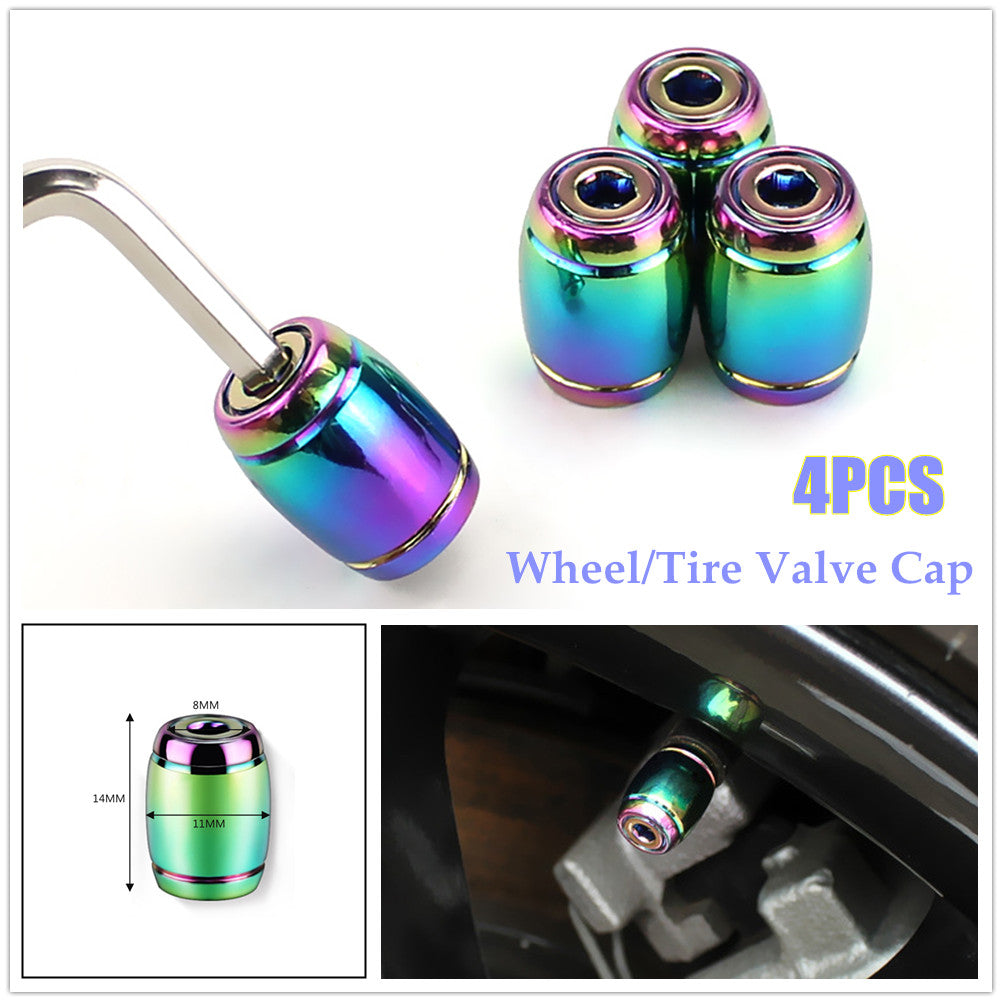 4-Piece Colored Car Truc KBBike Wheel/Tire Valve Stem Capstyre Air Dust Cover Nozzle