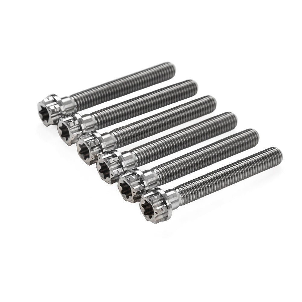 6pcs Bolts Torx Head Flange Screws M6x45mm For Motorcycle Bike Silver