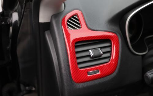 for Jeep Compass 2017-2020 Red Carbon Fiber Left And Right Air Outlet Vent Trim