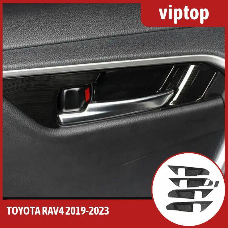 Black Wood Grain ABS Window Lift Glass Control Panel for Toyota RAV4 2019-2023