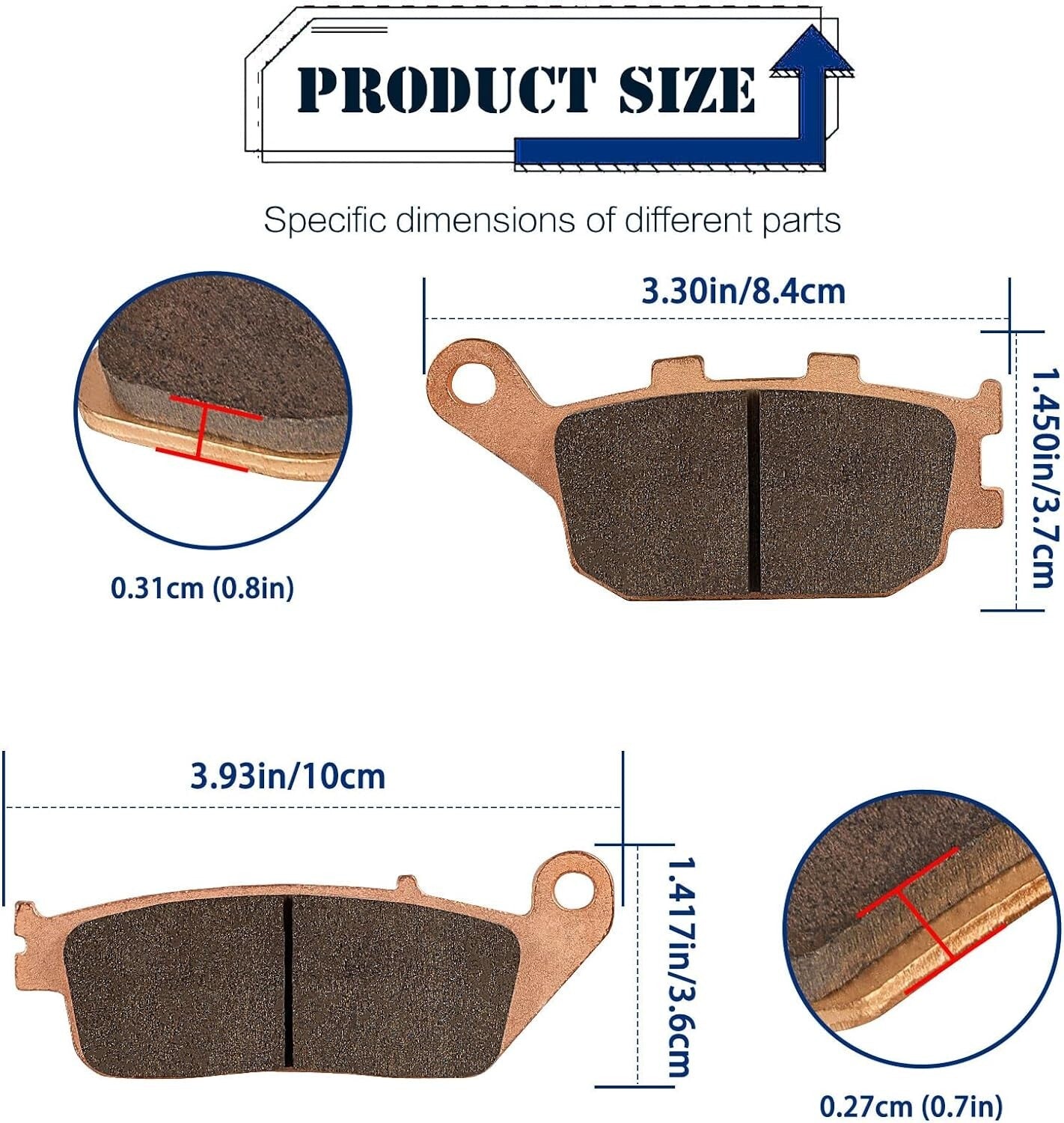 VTX 1300 Brake Pad for Honda VT1100C2 VT1100 C2 Shadow 1100 ACE Sabre 1995-2007