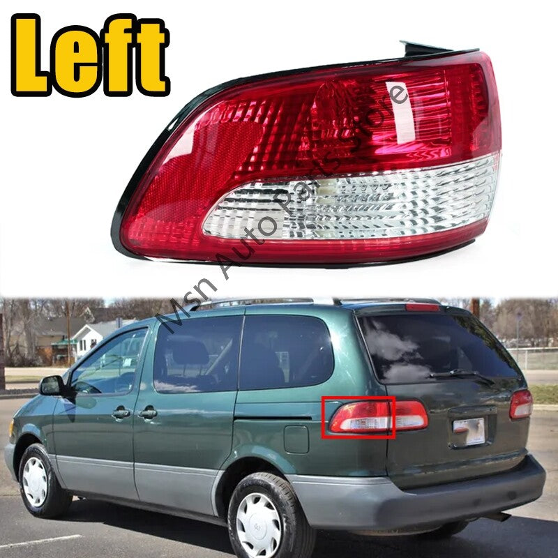 Left for Toyota for Sienna 2001-2004 Outer Rear Bumper Tail Light Brake Stop Lamp