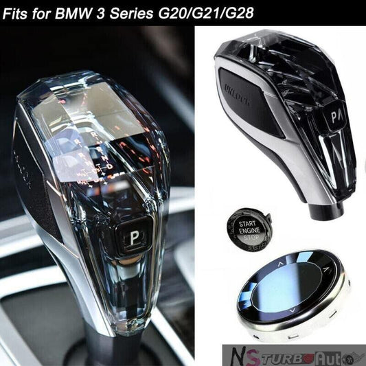 3pc Set Crystal Gear Shift Knob M for BMW 3 Series G20 G05 G06 G07 G15 G29