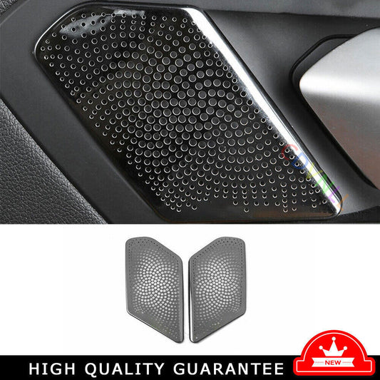 Fit for BMW X5 G05 2019-2023 Black Steel Inner Door Speaker Horn Ring Cover Trim