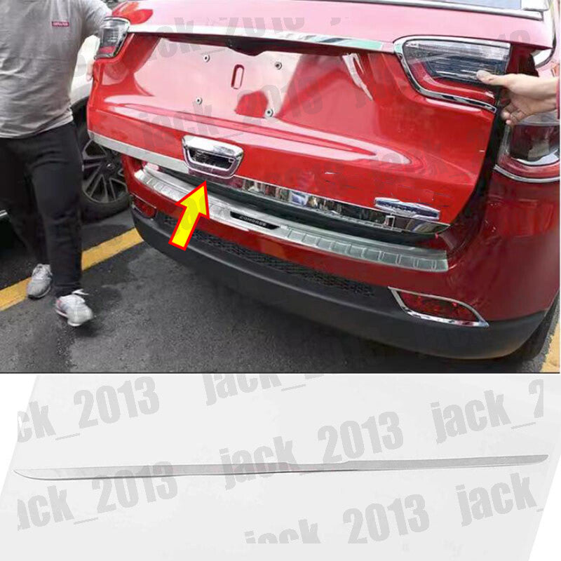 Steel Car REAR TRUNK TAIL GATE DOOR LID COVER TRIM for Jeep Compass 2017-2020