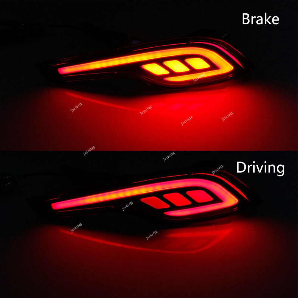 2Pcs LED Rear Bumper Reflector Brake Tail Stop Light Lamp for Honda CRV 17-21