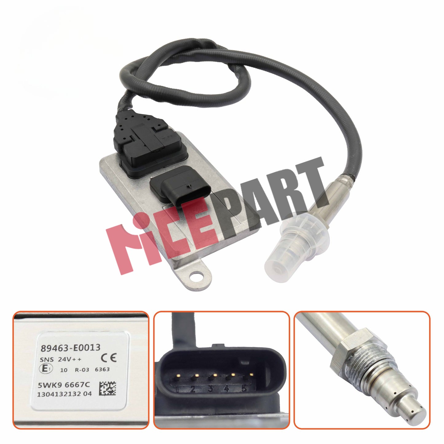 Nitrogen oxide sensor 89463-E0013 5WK96667C compatible with for Hino truck SNS 24V