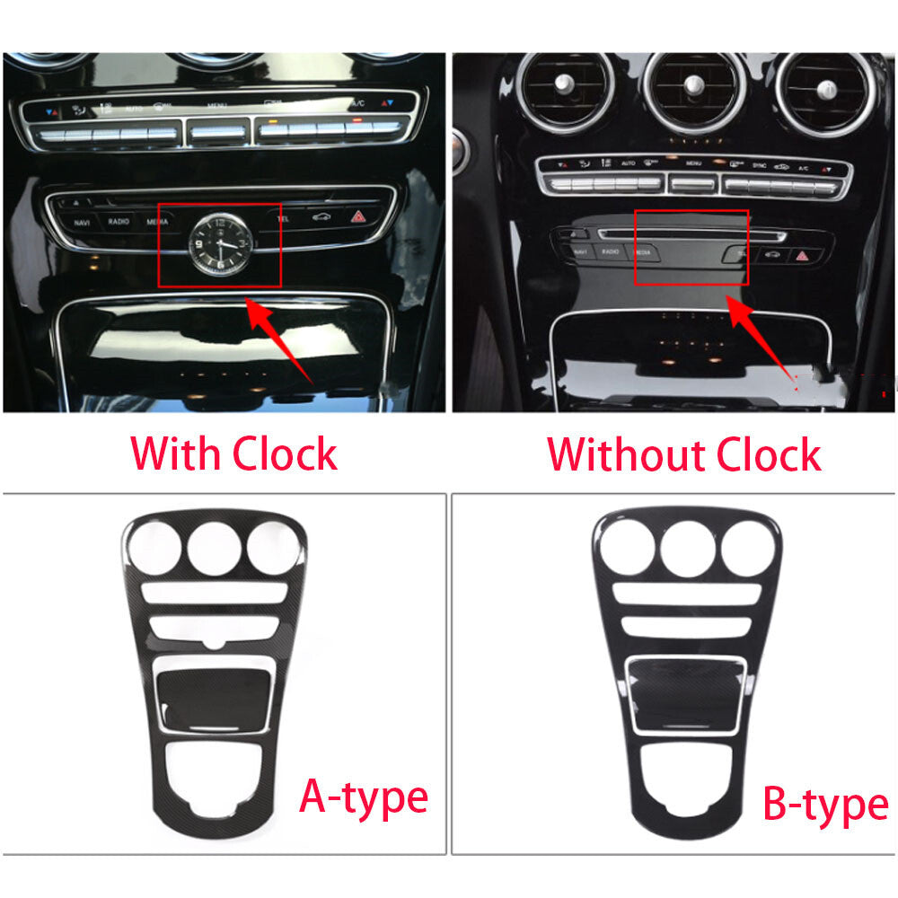 for Benz C GLC Class W205 X253 2015-18 Oak Grain Central Console Gear Panel Trim