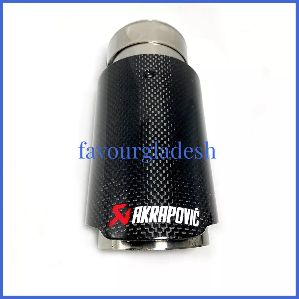 1 X IN 2.8 70MM OUT: 3.0 76MM Akrapovic Glossy Carbon Fiber Pipe Exhaust Tip