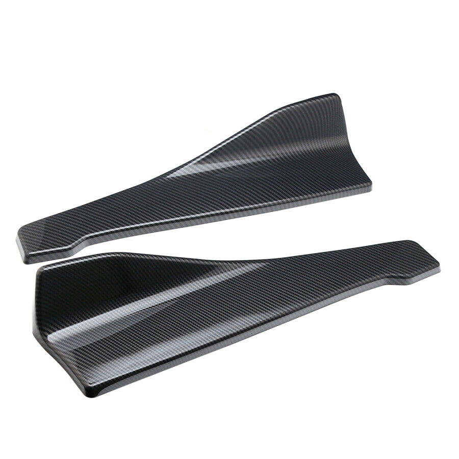 Rear bumper lip splitter, exterior side skirts, wing skirts, universal carbon fiber