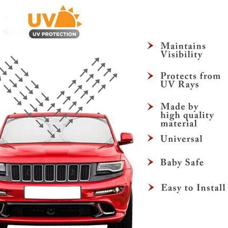 Jumbo Car Front Rear Window Sun Shade Sun Visor Windshield Block Cover Foldable