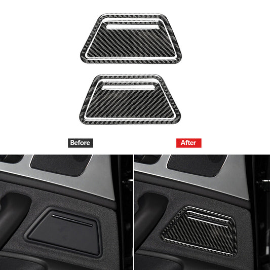 Carbon Fiber Ashtray Trim Panel Rear Door Trim for Audi A6 A7 2012-18
