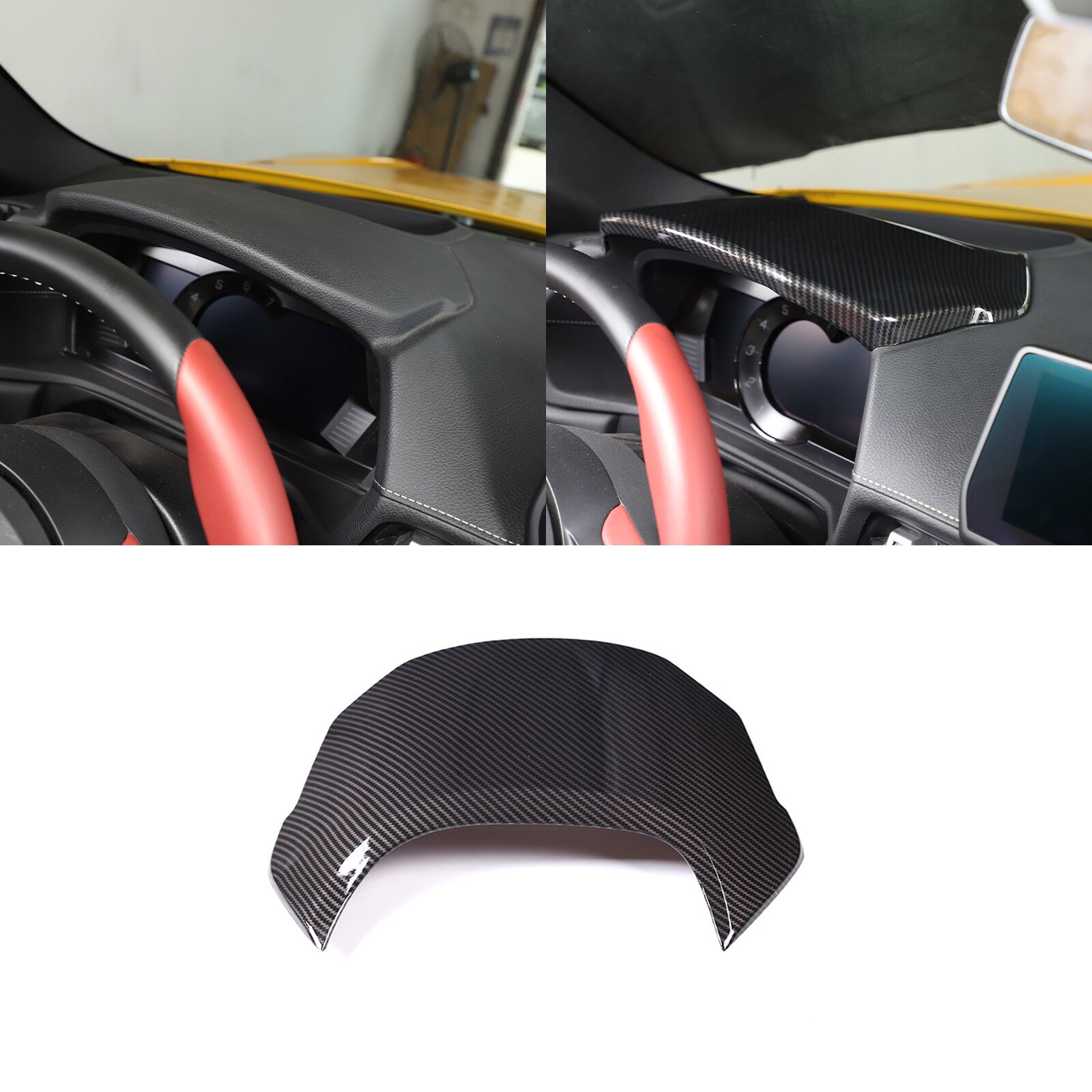 ABS carbon fiber fog light switch frame decorative cover for Corvette C5 1998 - 2004