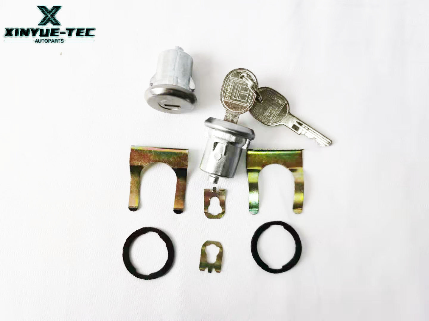 New GM Chrome Ignition/Doors/Trunk Lock Key Cylinder Set With Keys To Match