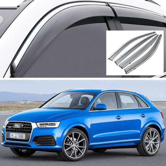 4X Side Window Deflector Visors Rain Guards Vent Shade for 2015-2018-17 for Audi Q3