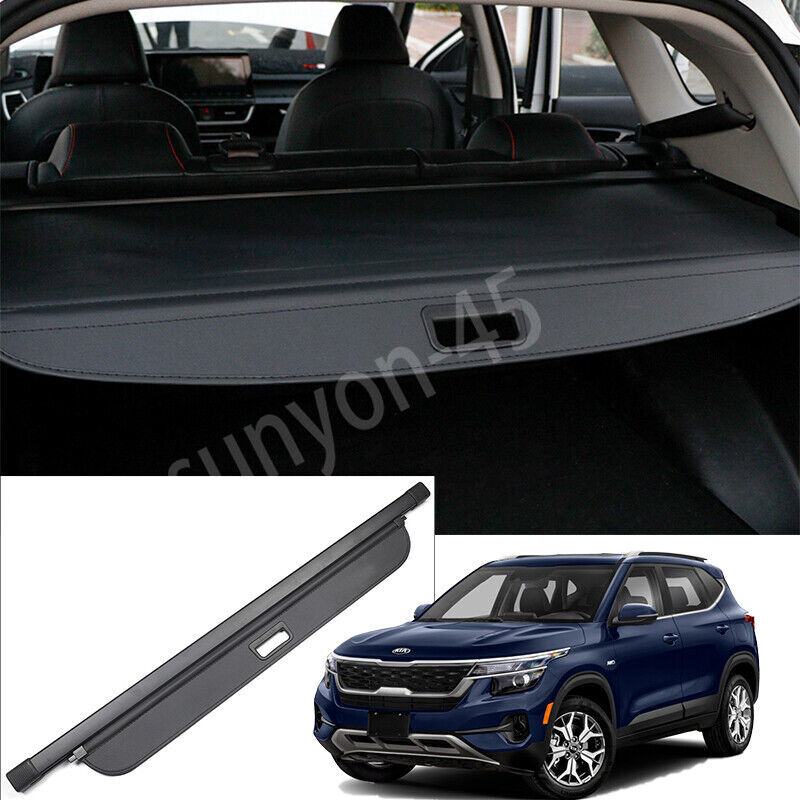 for Kia Seltos 2020-2023 Black Car Trunk Cargo Cover Security Shield Shade Decor