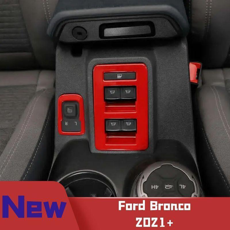 Red Window Switch Reversing Mirror Adjustment Cover Trim for Ford Bronco 21-23