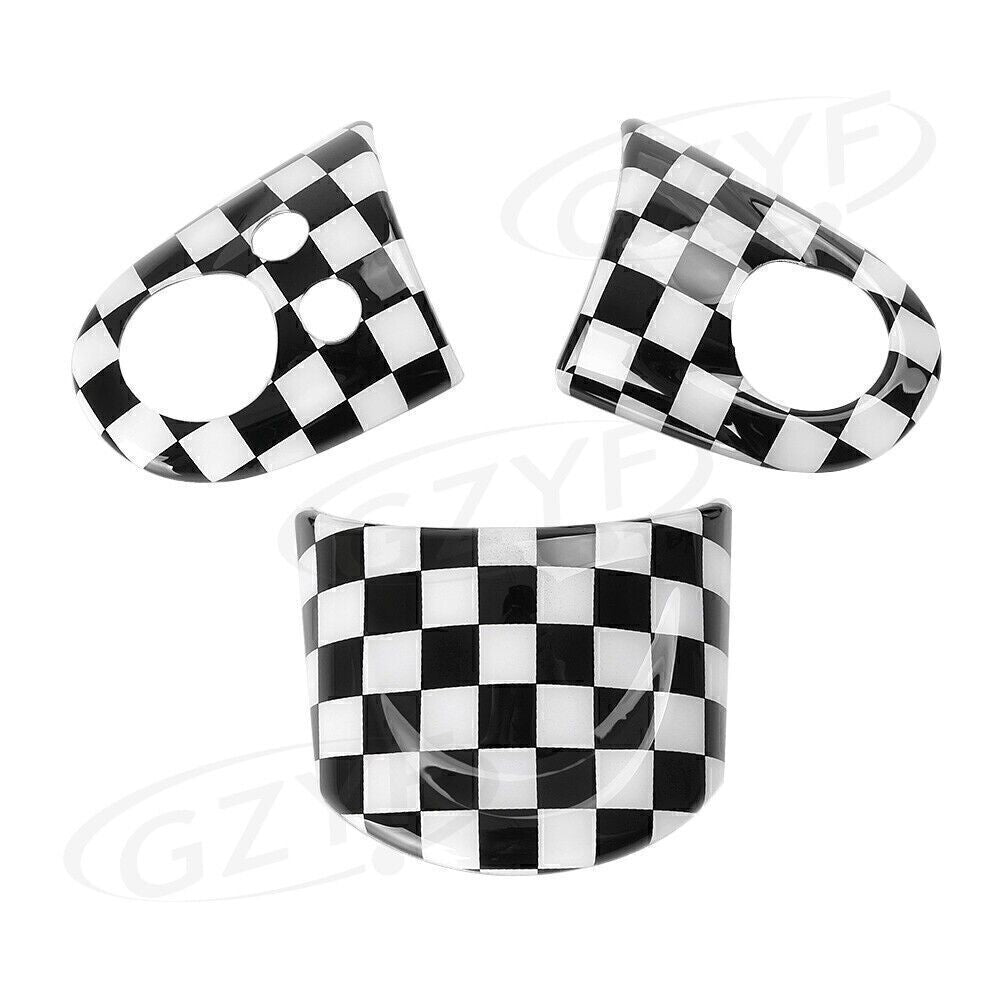 3PCS Car Steering Wheel Cover Decorative Trim Fit for Mini Cooper R55 R56 2007-2020