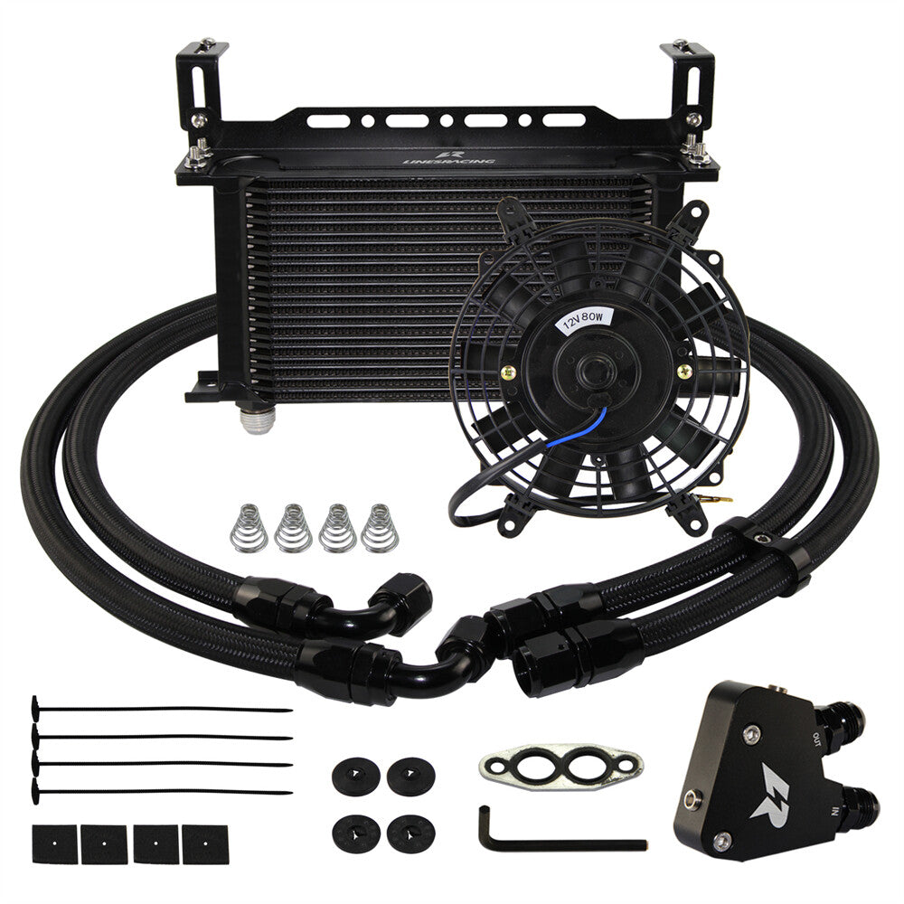 22 Row Oil Cooler Kit for Corvette C5 C6 C7 LS1 LS2 LS3 for Cadillac +7Electric Fan