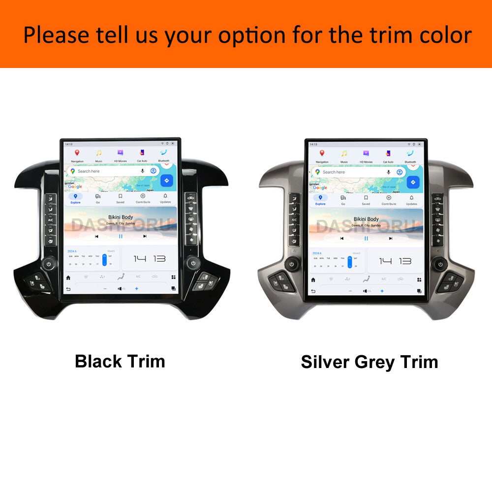 15.6 Android for Tesla Vertical Screen GPS Radios for Chevrolet Silverado 2013-2019