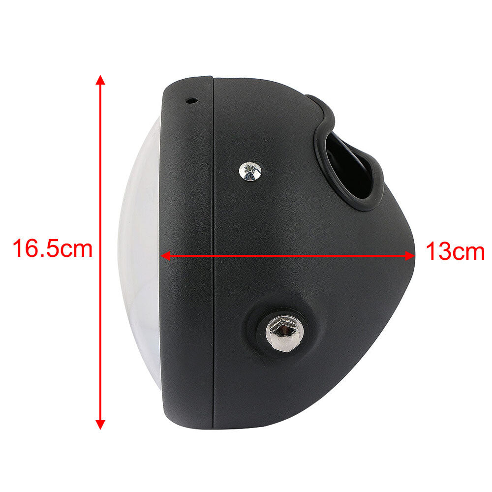6.5-inch LED headlight DRL for Cafe Racer Bobber motorcycles with spiral white high/low beam