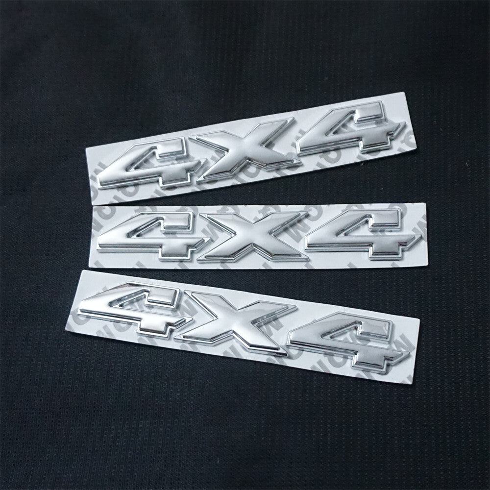 3x New 4x4 Chrome Silver Metal Emblem Decal Sticker Badge Tailgate Motor 4WD Sep