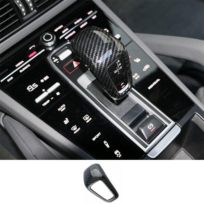for Porsche Car for Cayenne 19-22 Carbon Fiber Console Gear Shift Knob Cover Trim