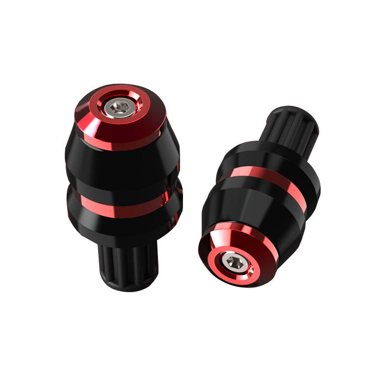 2x Universal 22mm 7/8 Motor Handlebar Grips Bar End Slider Cap Plugs CNC Red