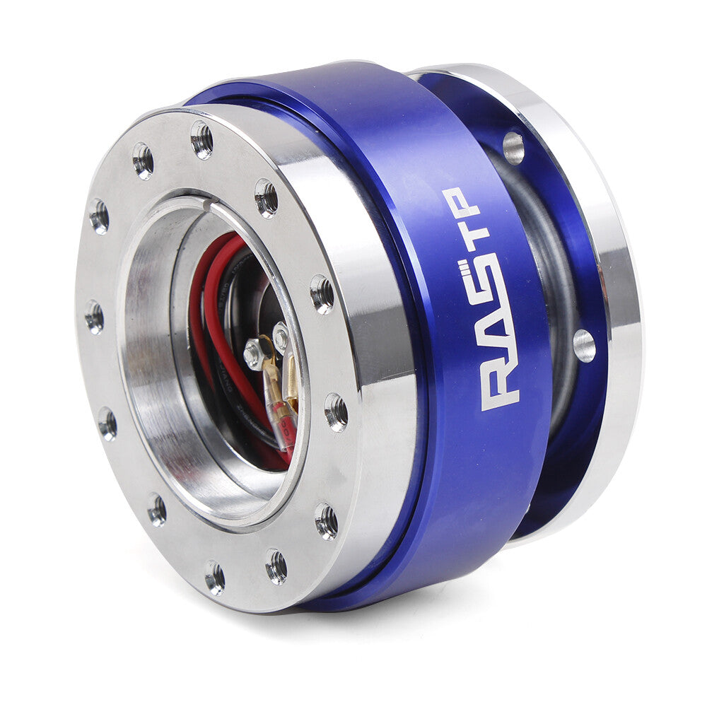 Blue Car Steering Wheel Universal Ball Quick Release Hub Adapter Snap Off Kit