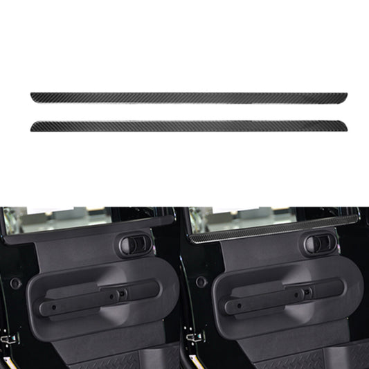 2Pcs Carbon Fiber Front Door Panel Strip Cover Trim for Jeep for Wrangler 2007-2010
