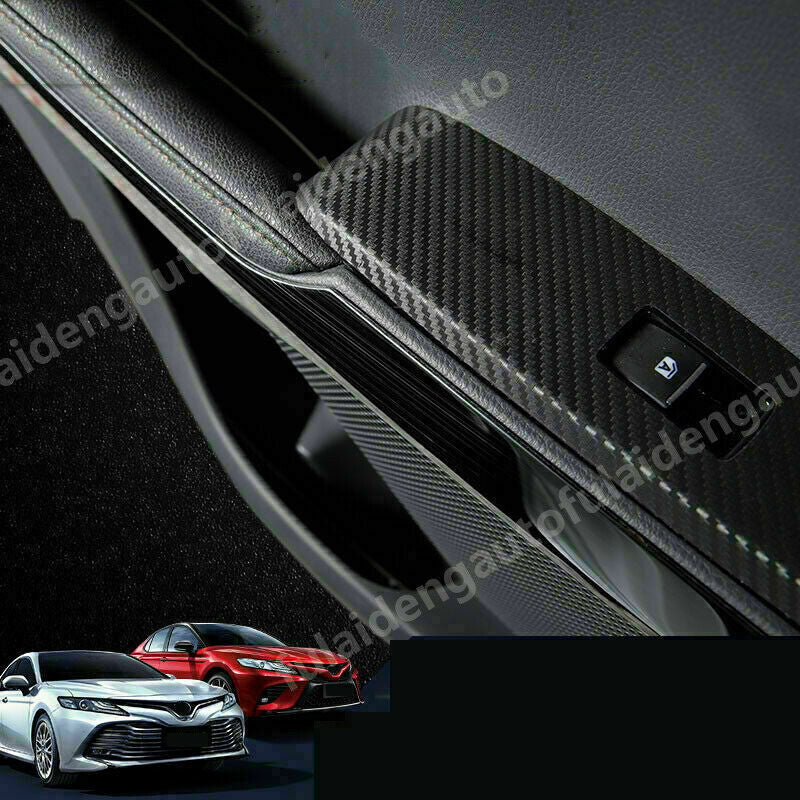 4P for Toyota for Camry 2018-2023 Black Interior Door Decoration Strips Cover Trim