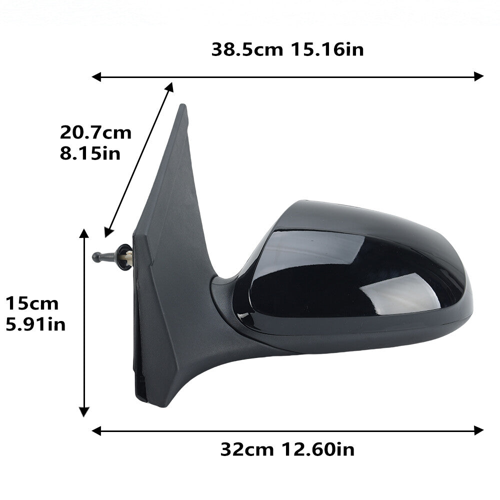 F¨¹r for Hyundai I10 MK2 BA 2015-2020 Au?enspiegel Spiegel Links Gl?nzend Schwarz