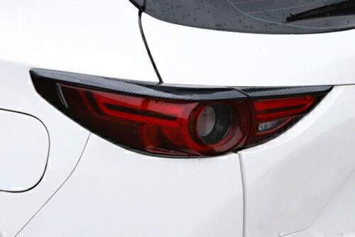 4X for Mazda CX-5 CX5 17-21 Carbon Fiber Rear Tail Light Lamp Eyebrow Strip Trim
