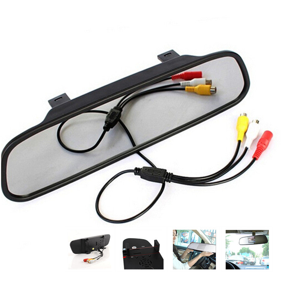 1Pc Car Rear View Parking Mirror 4.3 LCD Video Digital Color Monitor Display