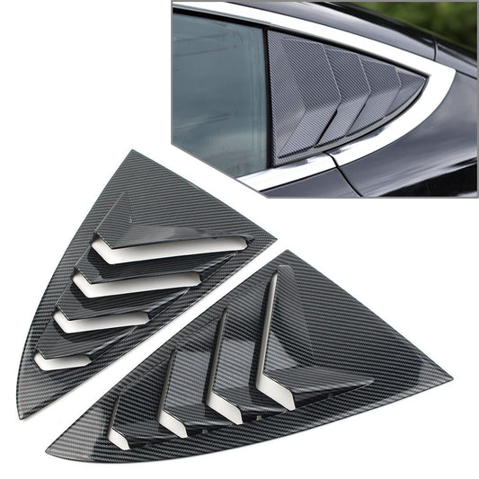 2x Side Vent Window Scoop Louver Trim Fit for Tesla Model 3 2017-2022 Carbon Fiber