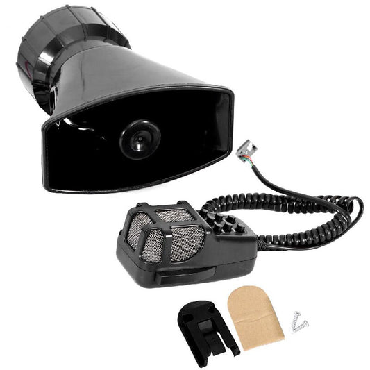 Car Black Horn MIC Loud Siren Vehicle Loud speaker 7 Sound Horn